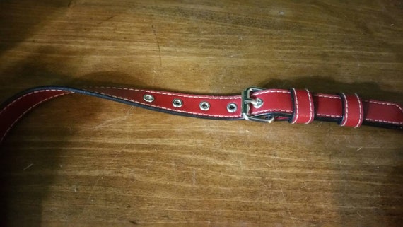 Cherry Red Vinyl, Small Rectangular Shoulder Stra… - image 6