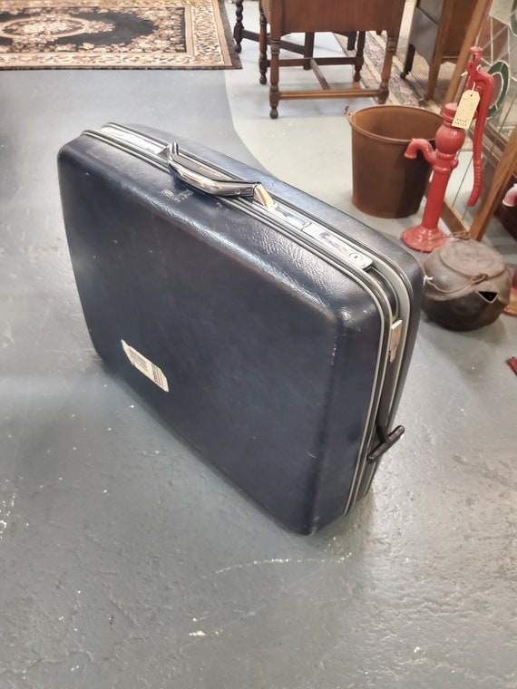 Rustic Large Sized, Hard Sided Samsonite Navy Blu… - image 8