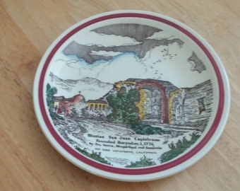 Mission San Juan Capistrano 8.5 inch Vernon Kilns Decorative Plate or Wall Decor