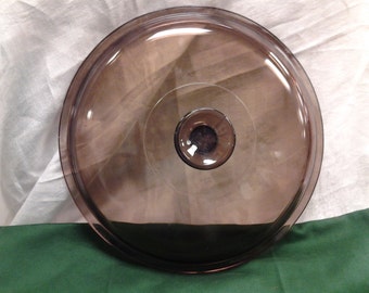 Round Pyrex Brown Glass V 1.5C Inch Replacement Lid Visions Cookware Crock Pot Lid