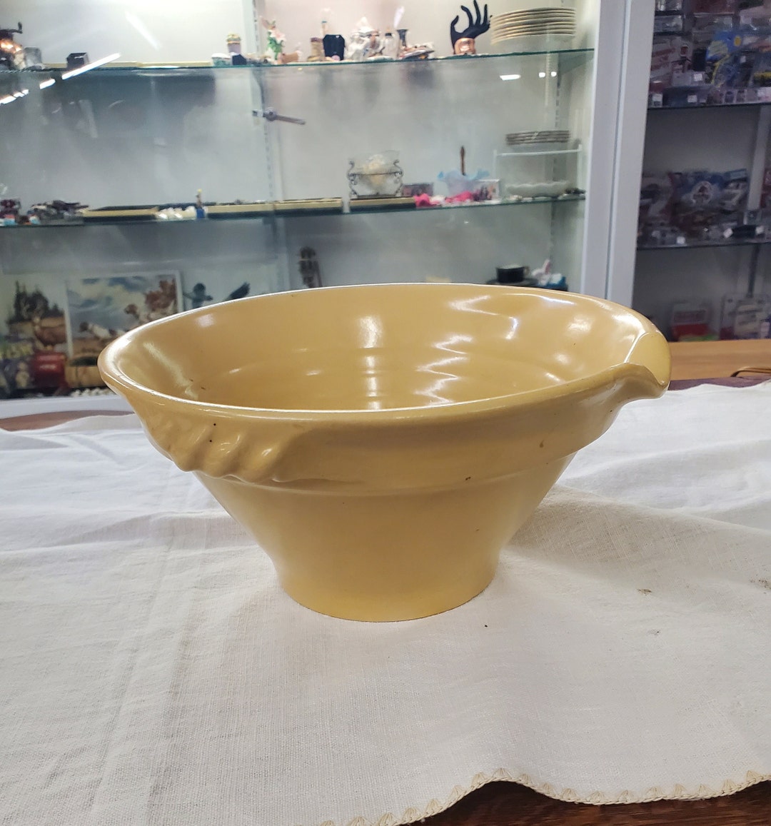 Over and Back Yellow Ware Pottery 9 Inch Batter or Mixing Etsy