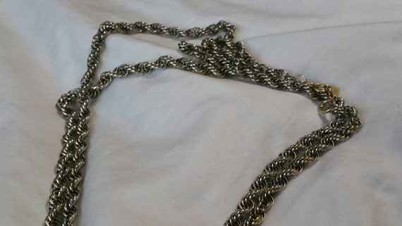 Vintage Monet, Gold and Silver Toned Rope,  53 in… - image 5