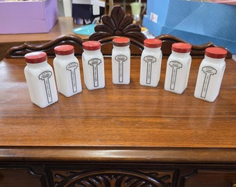 Vintage 1940/50s Griffiths Spice Milk Glass Spice Jars - Etsy