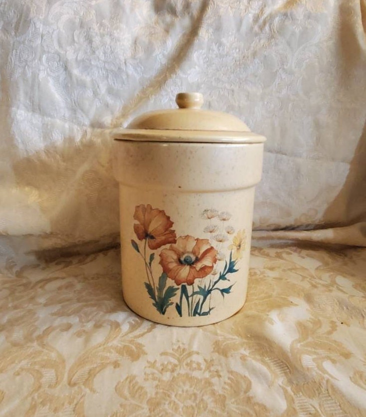 Wildflower by Treasure Craft , Ceramic Large Canister With Lid