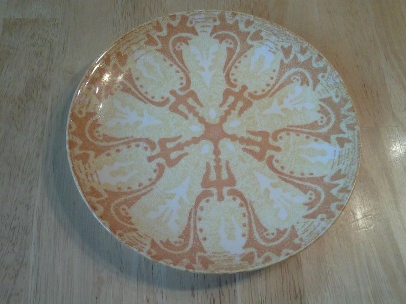 On Sale Southwestern Style Gold and Yellow 7 inch SaladDessert Plate Collectible Home Decor