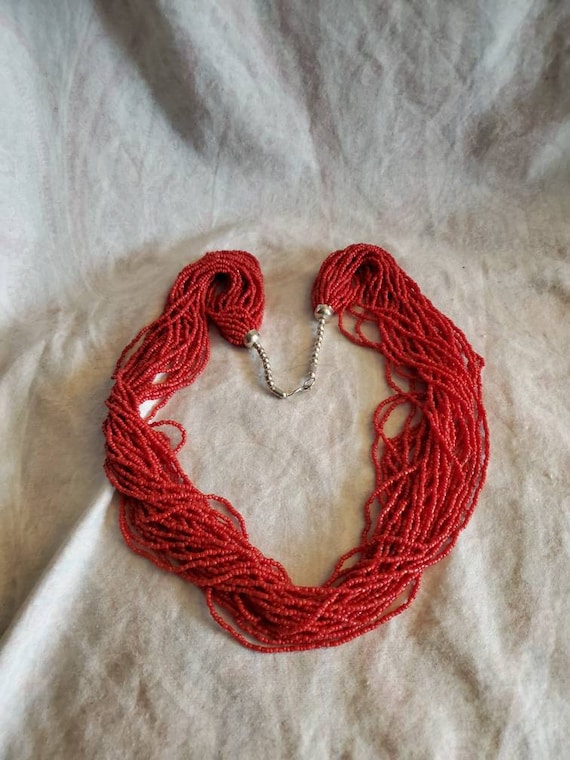 Coral on sale costume necklace