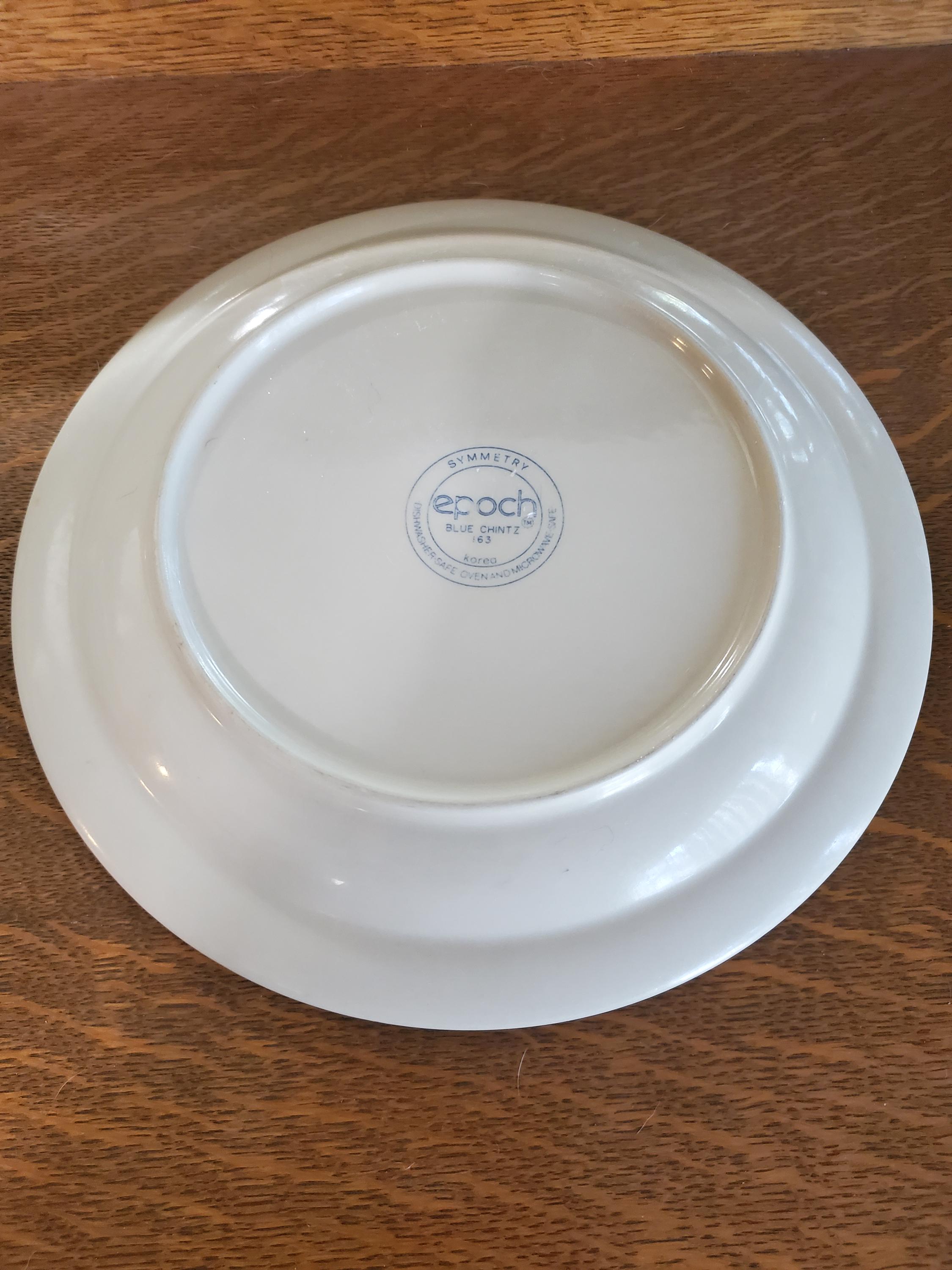 Epoch Stoneware, 10.25 Inch Dinner Plate, Blue Chintz, Blue