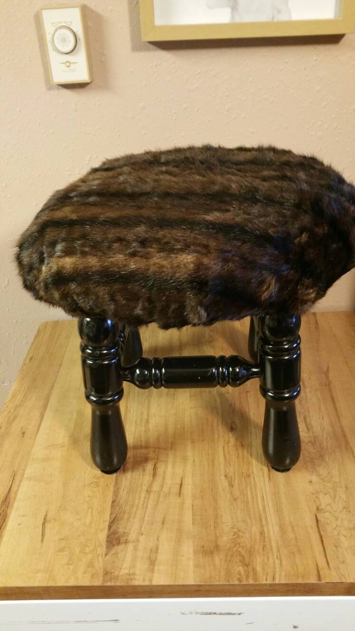 On Sale Upcycled Striped Brown and Black Mink Fur Coat and | Etsy