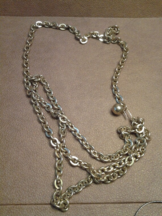 On Sale Steampunk Style Single Strand 24 inch Silver Toned Chain and Black Bead Costume Jewelry Fashion Accessory