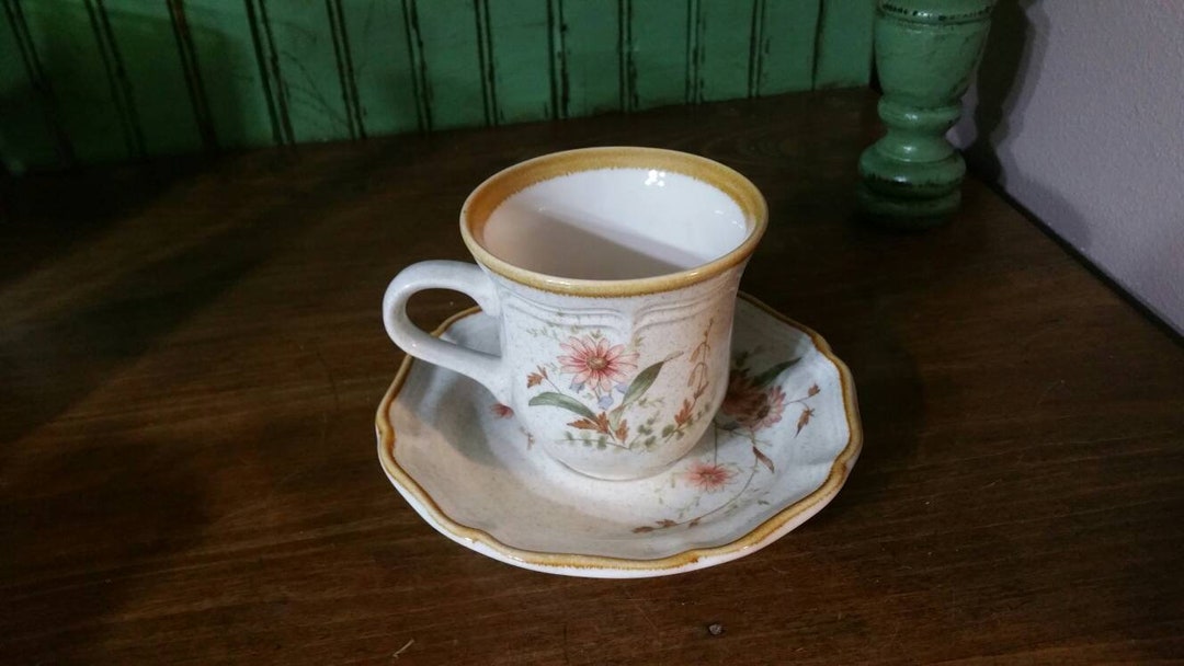 Mikasa Whole Wheat, Flat Cup and Saucer, Made in Japan