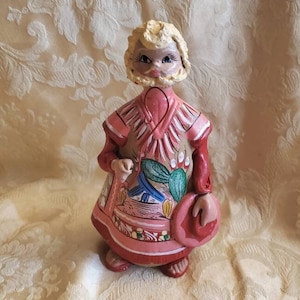 Mexican Pottery,  Blonde Sheperd Nativity Figurine /Mexican Art/Pottery/Home Decor, Hand Painted Christmas Decor