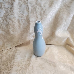 1900s, Chinese Celedon Baby Blue Vase, Antique Home Decor, Goose Neck Vase