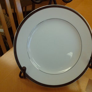 On Sale Royal Song White and Silver Porcelain 10 inch Dinner Plate Royal Queen