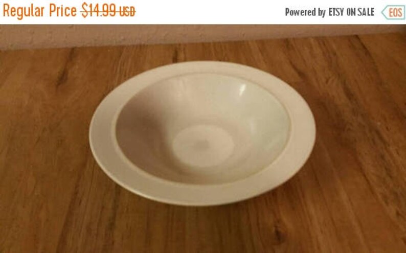 Beige Center W White Circle On Sale Rare Find Mikasa Celeste 8.25 inch Rimmed Soup Bowl with White Rim
