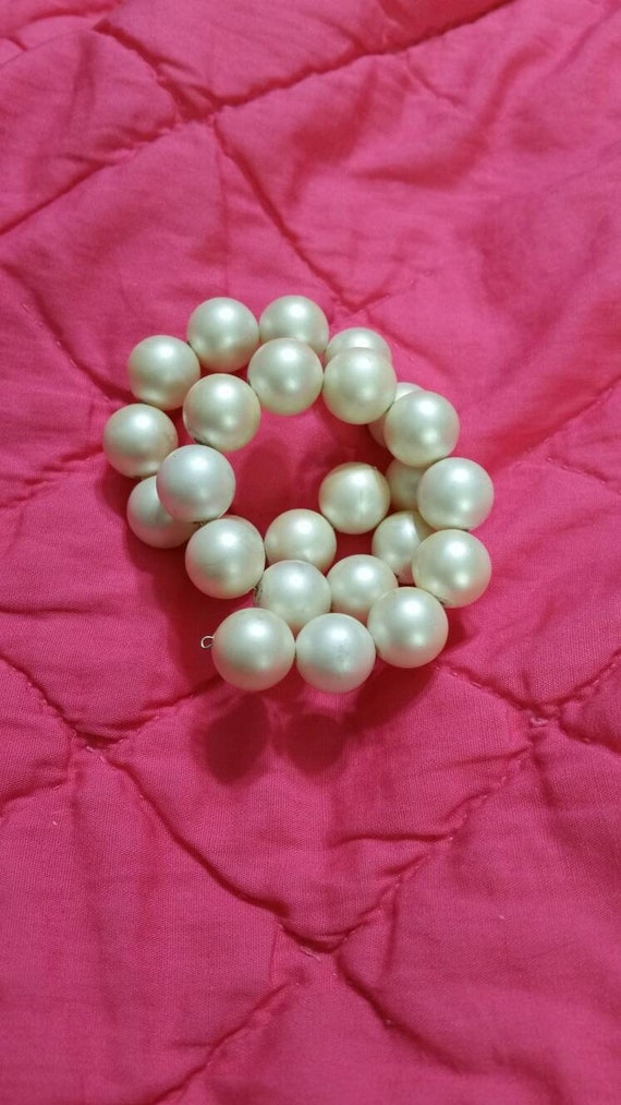 Faux Pearl Frosted Plastic  Beaded Stretchable Mem