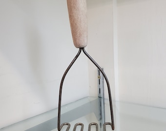 Potato Masher with Wooden Handle,  Kitchen Tool, Rustic Decor,  Farm House Style