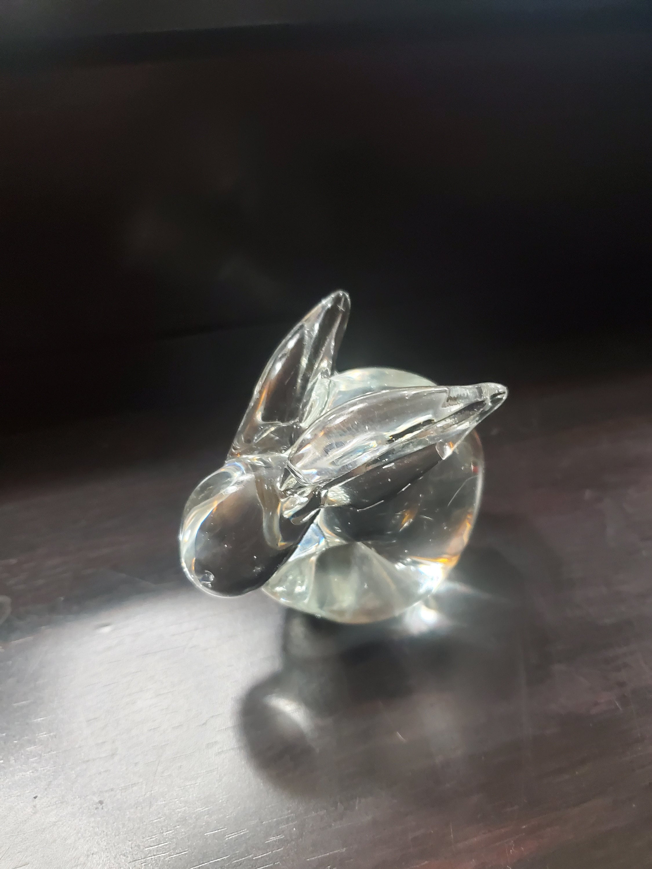 Sitting Rabbit Paperweight or Figurine, Smooth and Clear Glass, Office ...