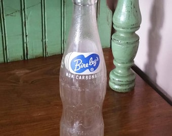 Rústico, Bireley's Glass Soda Bottle, Vintage Drink Drink Container, 10 onzas líquidas
