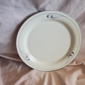 Lenox Chinastone , Grey Brushstrokes,  8.30 inch Salad Plate,  Collectible China,  Chinastone, Grey Stokes and Trim