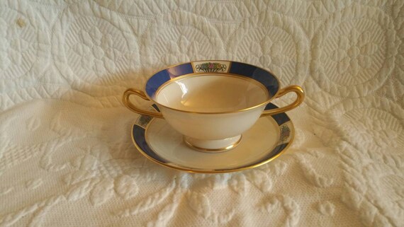 Rare Find, Lenox Fine China, Meadowbrook Pattern, Footed Bouillon