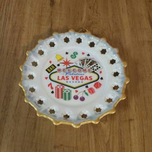 Open Lace, 6,25 pollici, souvenir di Las Vegas o piatto decorativo della città, da appendere alla parete
