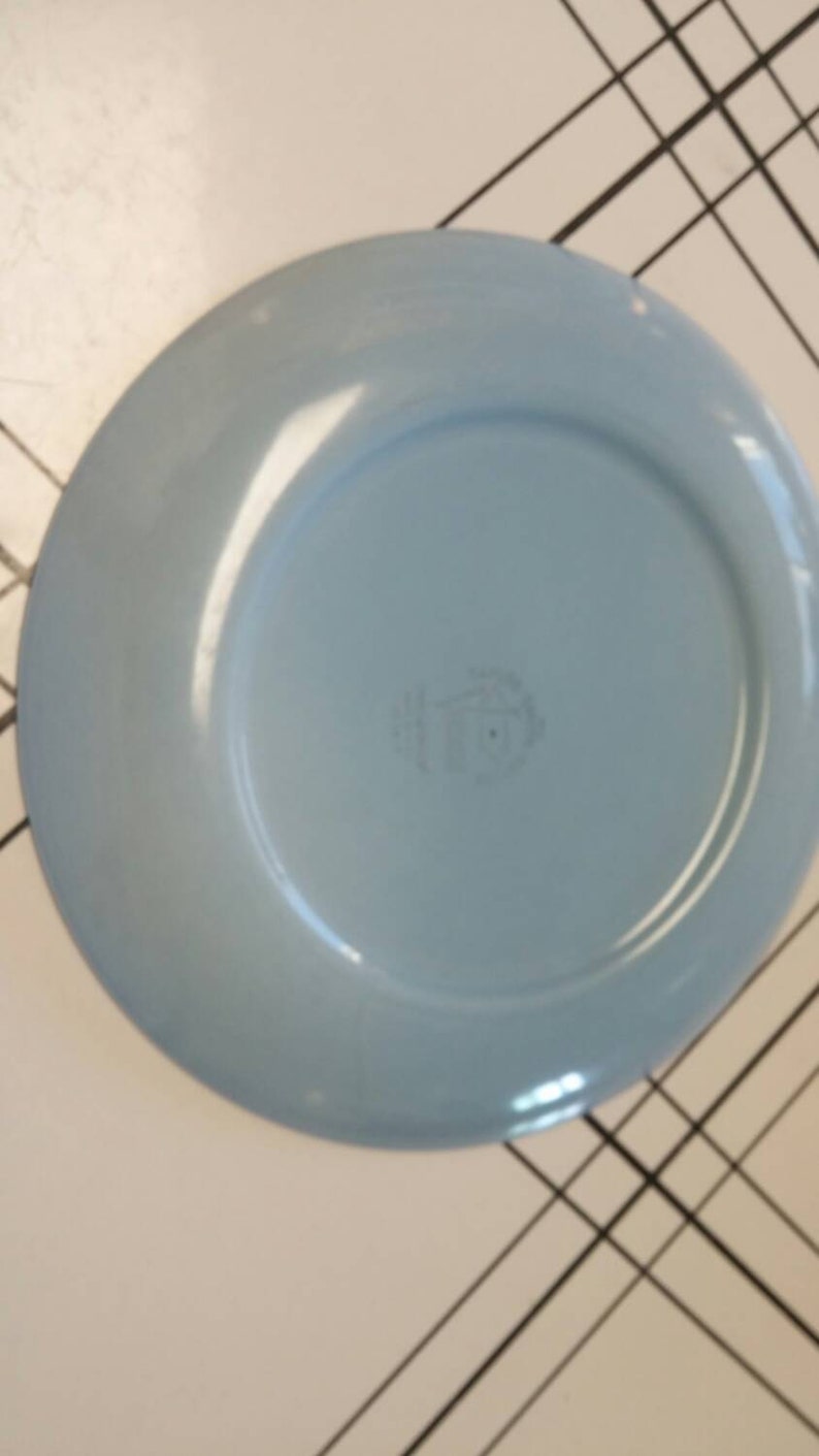 On Sale Blue Black and Gray Taylor Smith Taylor 9 inch Versatile Luncheon Plate with White Flowers