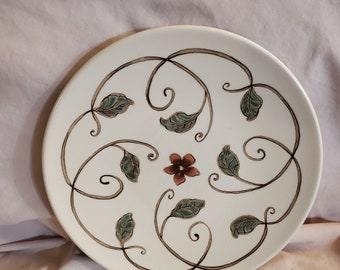 Pfaltzgraff Flower Garden Salad Sde Plates Green Trm Flower Basket