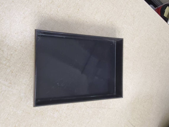 Red Lacquerware, Small Rectangular Box, Faux Wood… - image 3