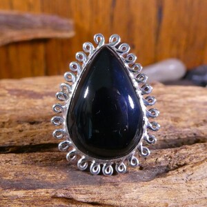 Sterling Silver Black Onyx Ring Size 7.25 - Black Onyx Ring, Onyx Ring, Onyx Jewelry, Onyx Sterling Ring, Black Onyx, Gift Ideas, Rings
