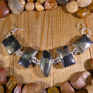 Sterling Silver Apache Pyrite Bracelet - Pyrite Bracelet, Apache Pyrite Bracelet, Pyrite Jewelry, Healers Gold, Magnetite, Healing Bracelet