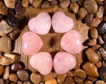 Rose Quartz Puffy Hearts - Rose Quartz Hearts, Stone Hearts, Hearts, Pink Hearts, Valentines Day, Anniversary Gift, Love, Romantic Gift