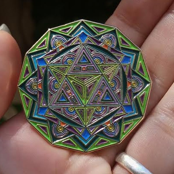 Merkaba Mandala Sacred Geometry Lapel Pin for Hat