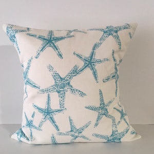 Starfish Pillow Cover in Coastal Blue image 1