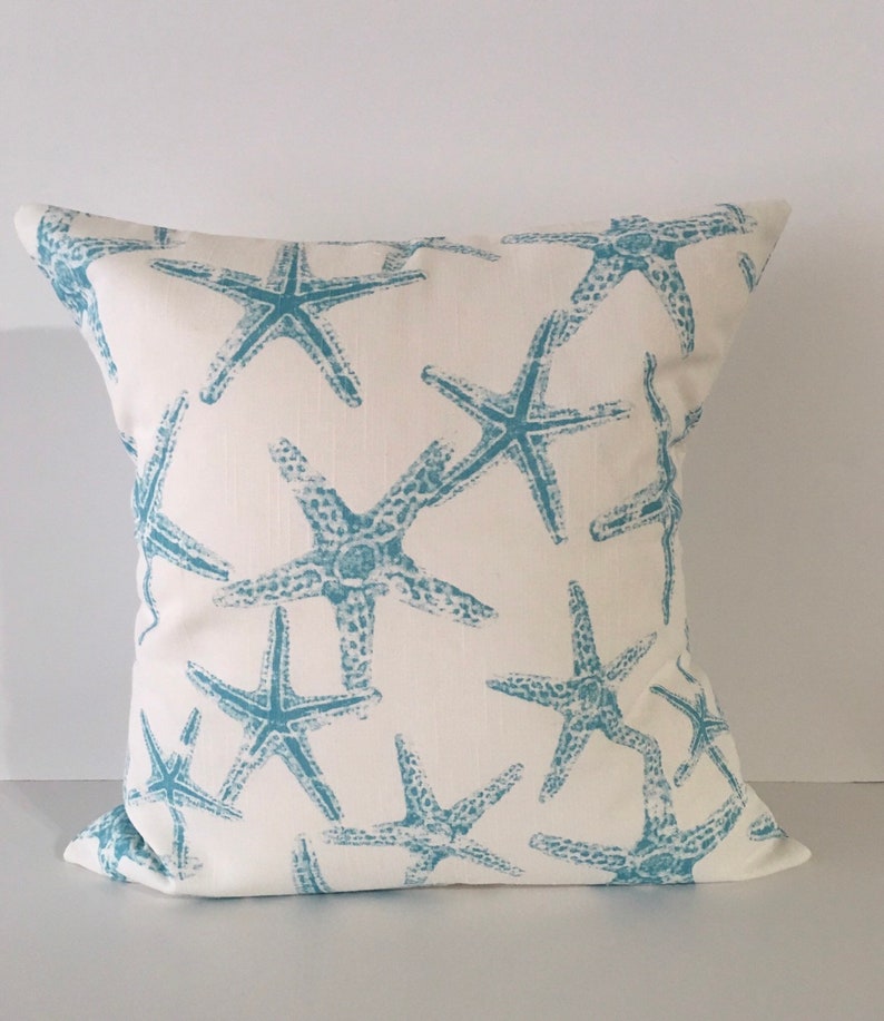 Starfish Pillow Cover in Coastal Blue image 1