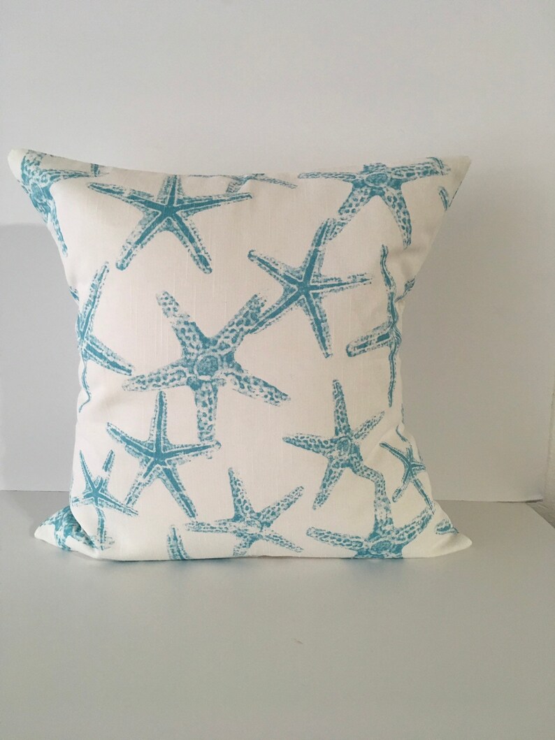 Starfish Pillow Cover in Coastal Blue image 2