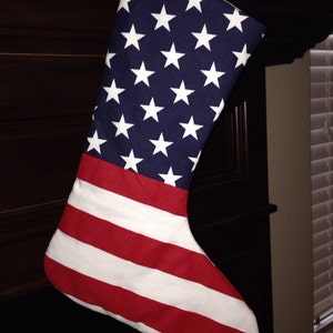 Stars and Striped Patriotic Christmas Stocking image 1