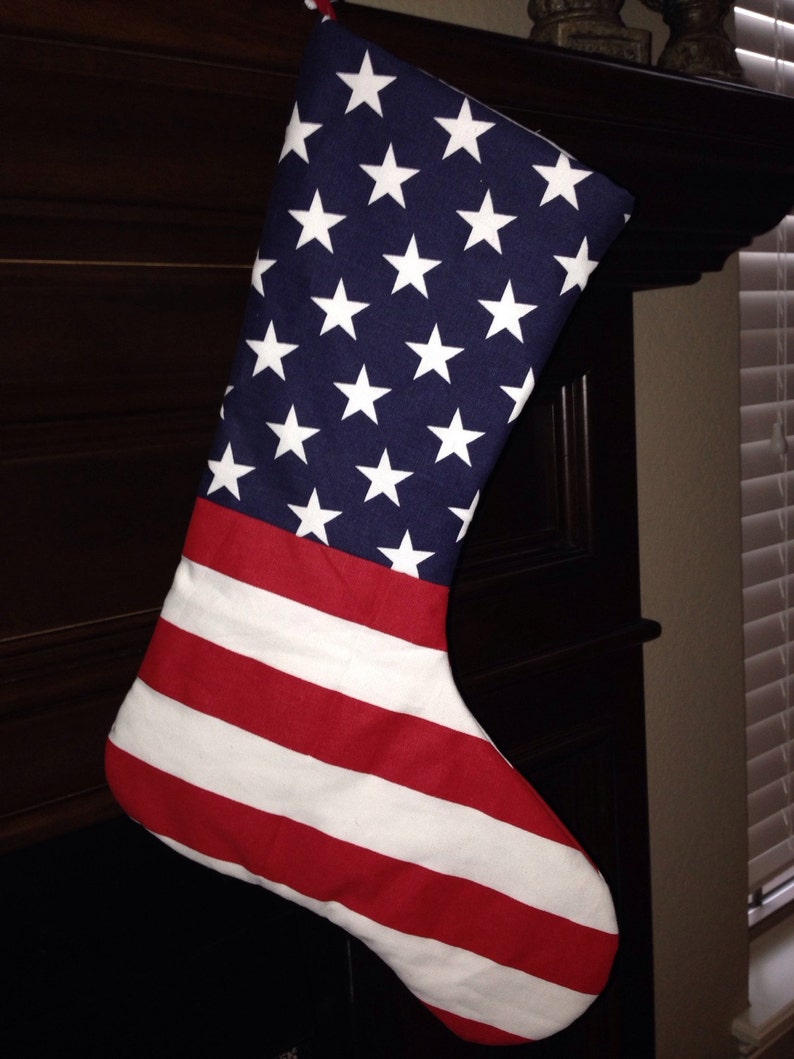 Stars and Striped Patriotic Christmas Stocking image 1