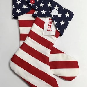 Patriotic Christmas stocking- personalized Christmas stocking