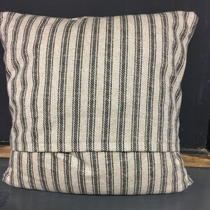 Farmhouse ticking pillow cover image 3