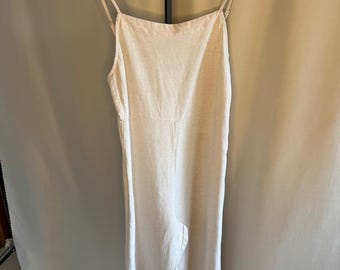 Combinaison lin/rayonne rythmique Combishort crème coupe large tenue d'été neutre minimaliste Bretelles réglables taille M