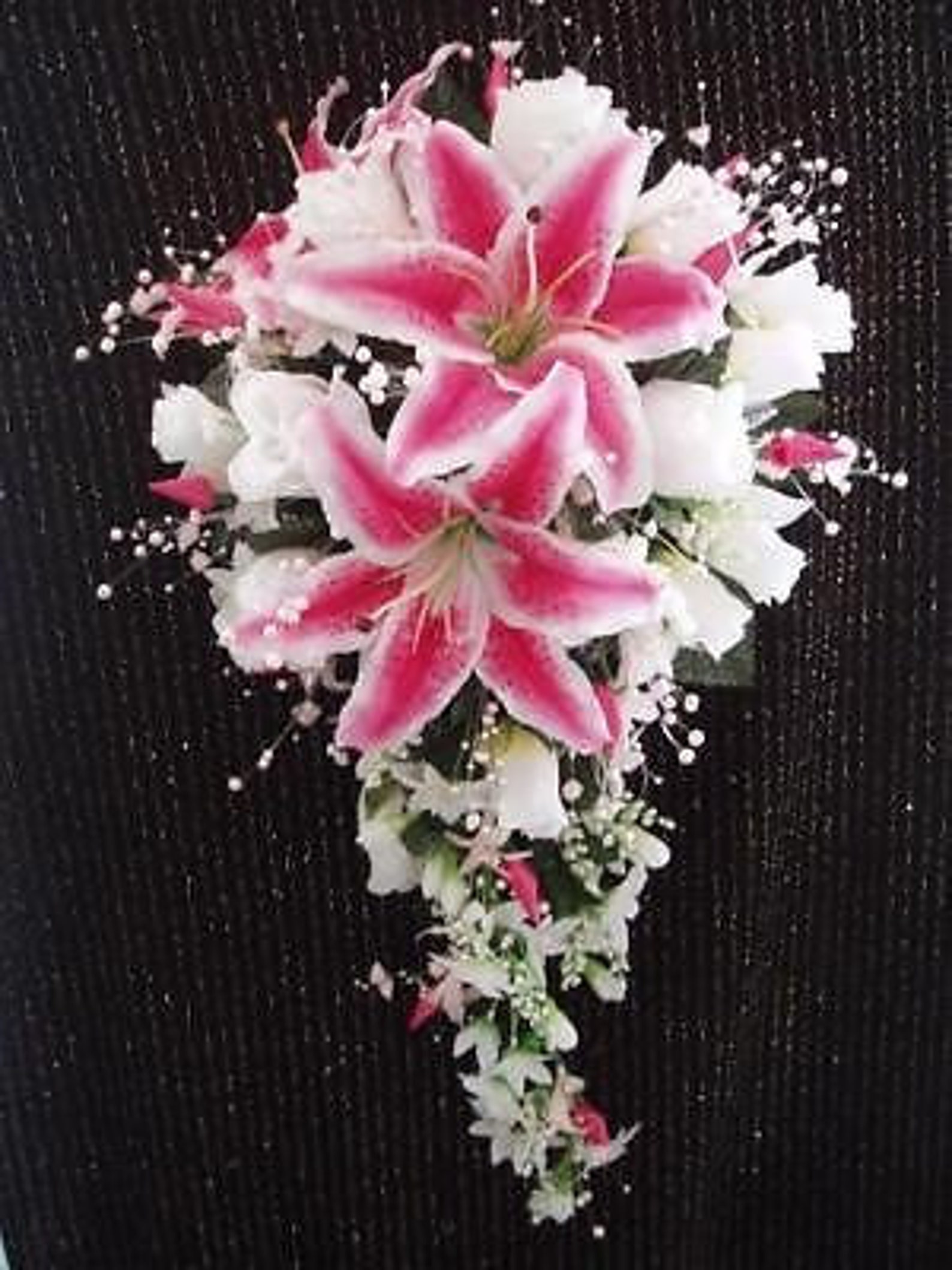 Wedding 2 pc bridal bouquet stargazer lily white ivory & Etsy