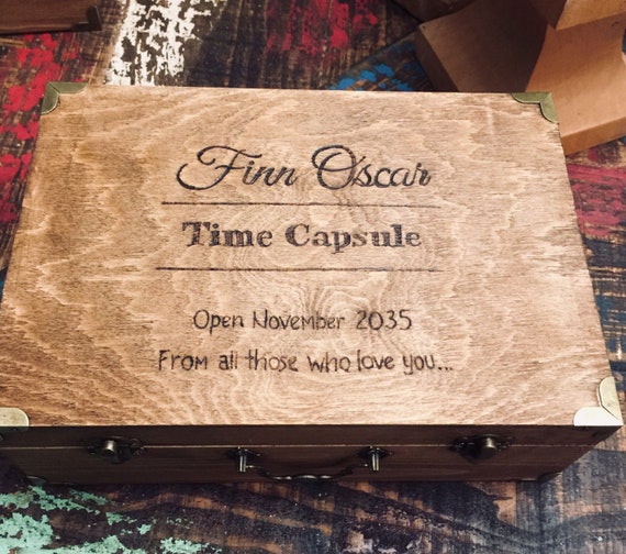 Time Capsule Baby S First Birthday Keepsake Boxes Etsy