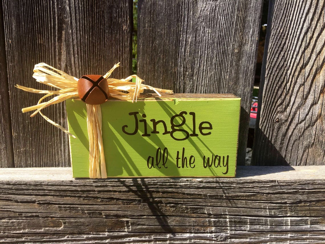 Jingle all the way christmas blockjingle bells Christmas Etsy