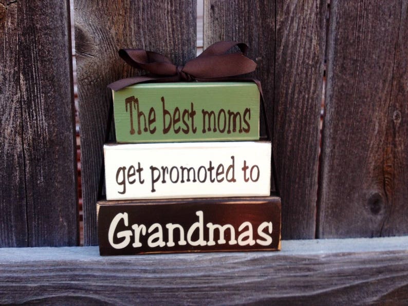 Grandma/mothers Day Stacker Wood Blocksthe Best Moms Get - Etsy