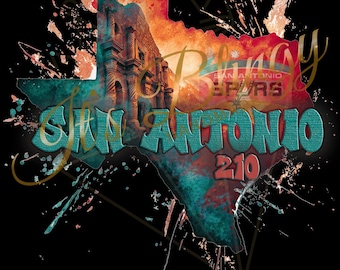San Antonio Digital Art T-shirt Design