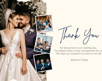 Photo Monogram Thank You Card - Instant Download