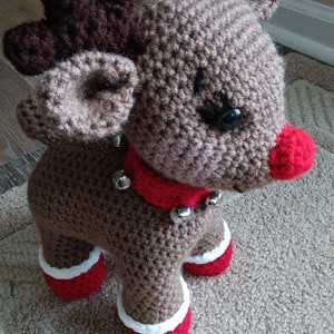 Handmade Rudolph Red Nosed Plushie Holiday Gift - Etsy