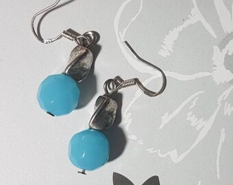 Baby Blue and Silver Earrings
