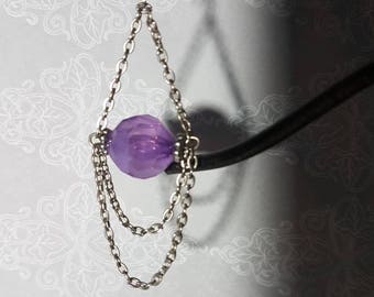 Purple Chandelier Chain Dangle Earrings