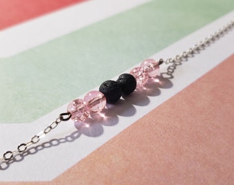 Light Pink Crackle Diffuser Chain Bracelet